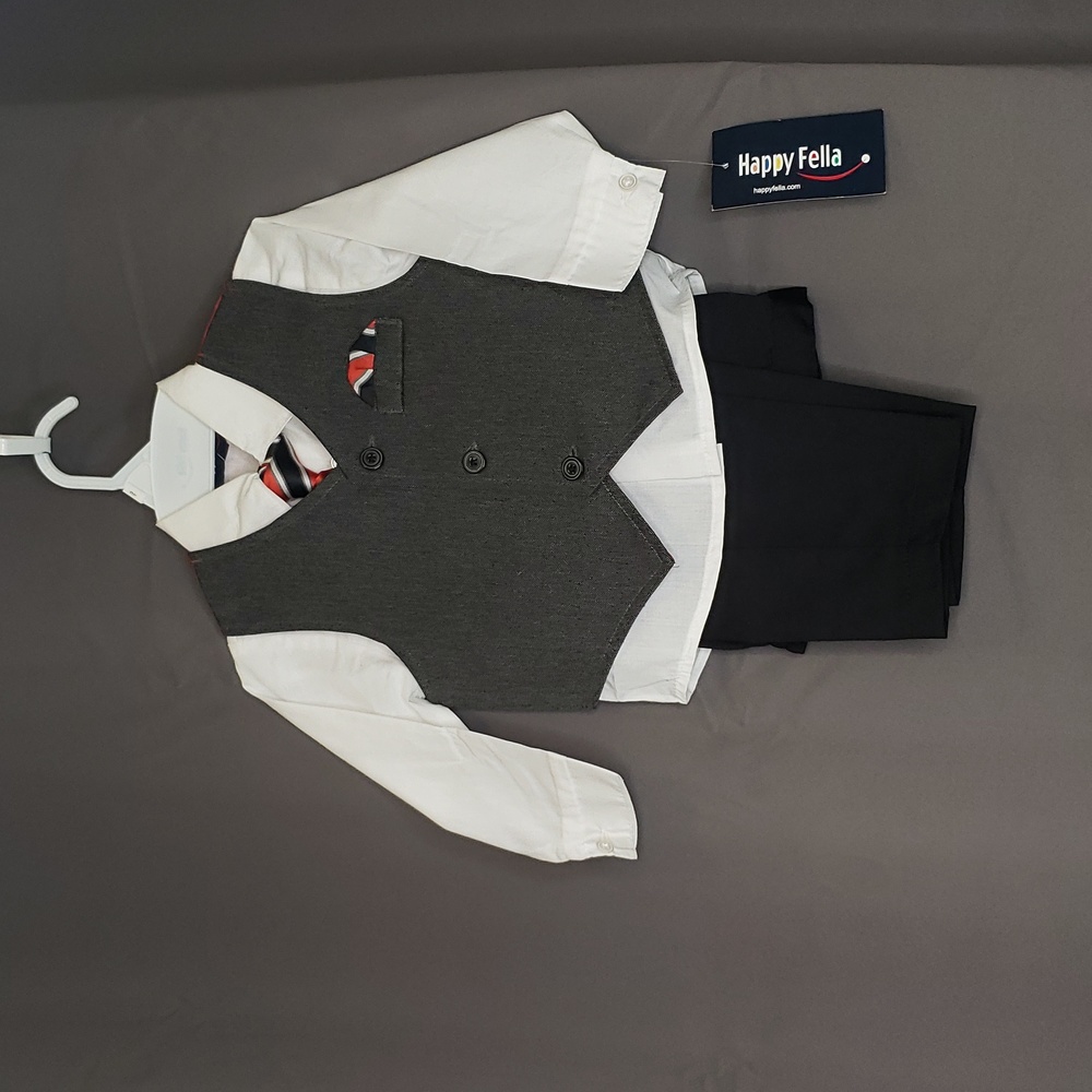 NWT 3T Dress Pants, Dress Shirt, Tie and handkerchief set